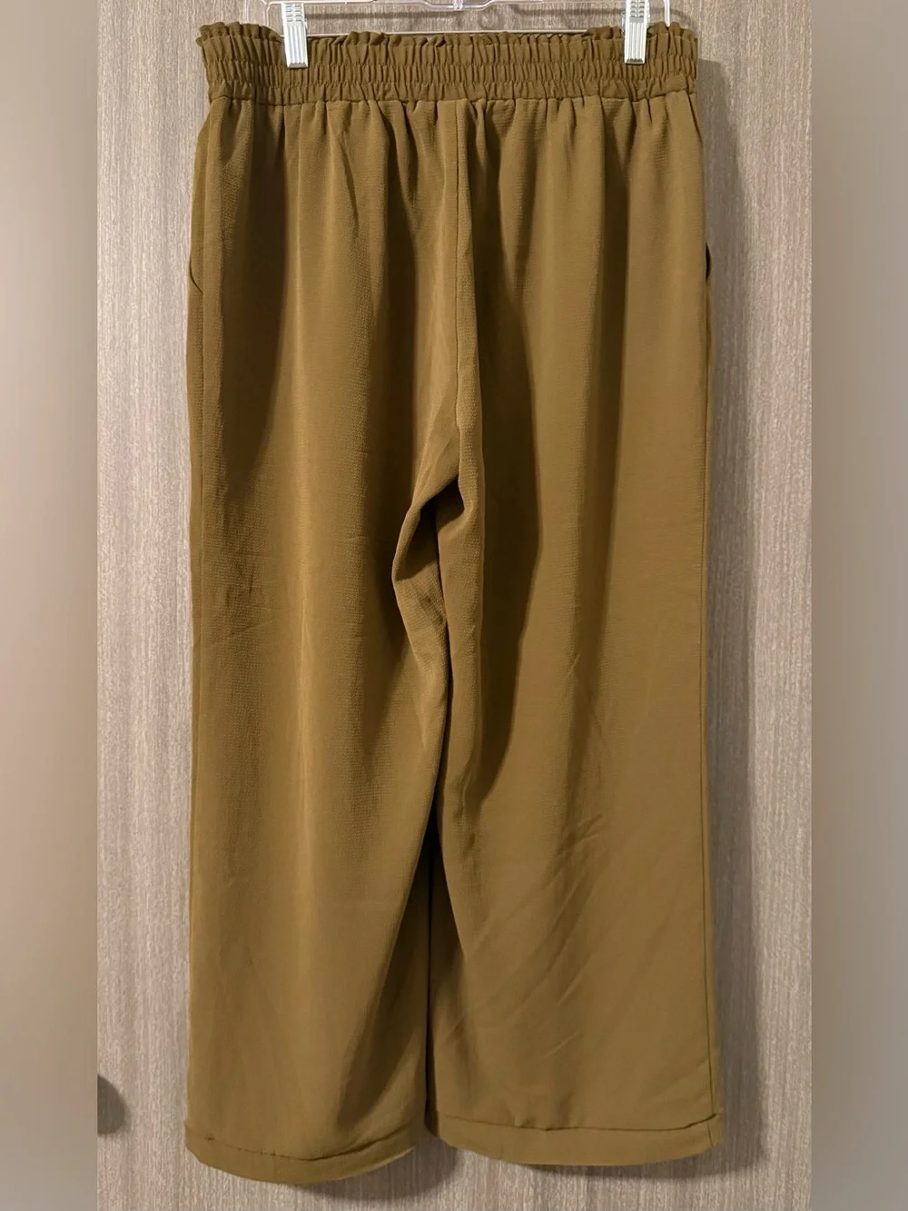 Michael Kors Olive Green Wide-Leg Drawstring Pants